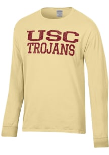 ComfortWash USC Trojans Yellow Garment Dyed Long Sleeve T Shirt
