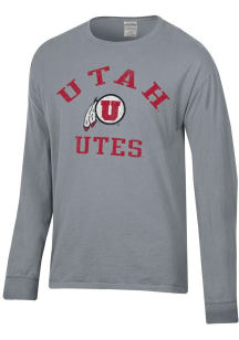 ComfortWash Utah Utes Charcoal Garment Dyed Long Sleeve T Shirt