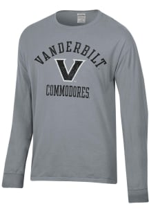 ComfortWash Vanderbilt Commodores Grey Garment Dyed Long Sleeve T Shirt