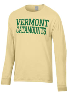 ComfortWash Vermont Catamounts Yellow Garment Dyed Long Sleeve T Shirt