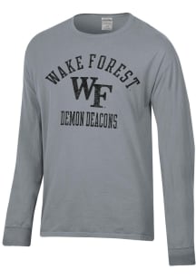 ComfortWash Wake Forest Demon Deacons Grey Garment Dyed Long Sleeve T Shirt