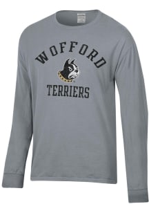 ComfortWash Wofford Terriers Charcoal Garment Dyed Arched Long Sleeve T Shirt