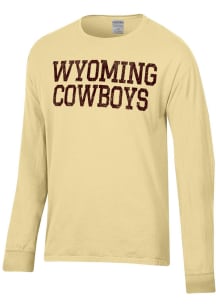 ComfortWash Wyoming Cowboys Yellow Garment Dyed Long Sleeve T Shirt