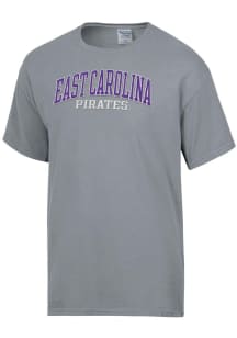 ComfortWash East Carolina Pirates Grey Garment Dyed Short Sleeve T Shirt
