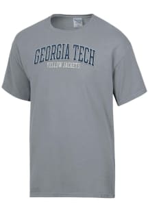 ComfortWash GA Tech Yellow Jackets Grey Garment Dyed Short Sleeve T Shirt