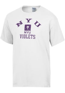 ComfortWash NYU Violets White Garment Dyed Short Sleeve T Shirt