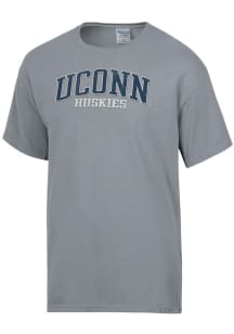 ComfortWash UConn Huskies Grey Garment Dyed Short Sleeve T Shirt