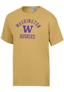 ComfortWash Washington Huskies Yellow Garment Dyed Short Sleeve T Shirt