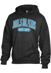 ComfortWash Johns Hopkins Blue Jays Mens Black Garment Dyed Long Sleeve Hoodie