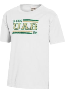 ComfortWash UAB Blazers Youth White Garment Dyed Short Sleeve T-Shirt