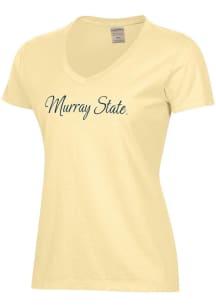 ComfortWash Murray State Racers Womens Yellow Garment Dyed Short Sleeve T-Shirt
