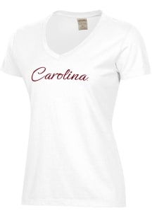 ComfortWash South Carolina Gamecocks Womens White Garment Dyed Short Sleeve T-Shirt