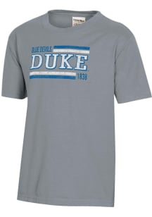 ComfortWash Duke Blue Devils Youth Grey Garment Dyed Short Sleeve T-Shirt