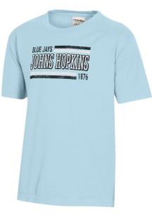 ComfortWash Johns Hopkins Blue Jays Youth Blue Garment Dyed Short Sleeve T-Shirt