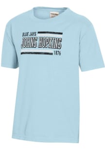 ComfortWash Johns Hopkins Blue Jays Youth Light Blue Garment Dyed Short Sleeve T-Shirt