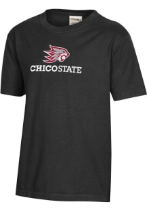 ComfortWash CSU Chico Wildcats Youth Black Garment Dyed Short Sleeve T-Shirt