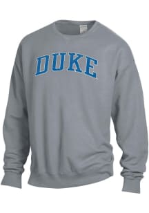 ComfortWash Duke Blue Devils Mens Grey Garment Dyed Long Sleeve Crew Sweatshirt