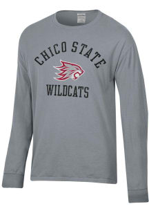ComfortWash CSU Chico Wildcats Grey Garment Dyed Long Sleeve T Shirt