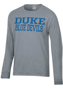 ComfortWash Duke Blue Devils Grey Garment Dyed Long Sleeve T Shirt