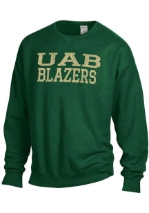 ComfortWash UAB Blazers Mens Green Garment Dyed Long Sleeve Crew Sweatshirt
