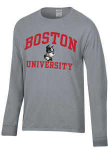 ComfortWash Boston Terriers Grey Garment Dyed Long Sleeve T Shirt