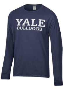 ComfortWash Yale Bulldogs Blue Garment Dyed Long Sleeve T Shirt