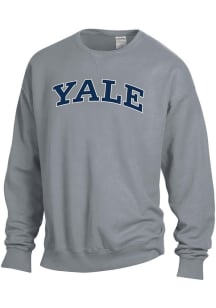 ComfortWash Yale Bulldogs Mens Grey Garment Dyed Long Sleeve Crew Sweatshirt