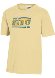 ComfortWash San Jose State Spartans Youth Yellow Garment Dyed Short Sleeve T-Shirt