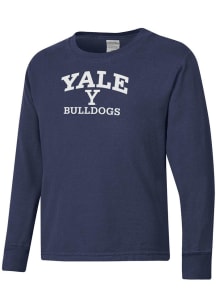 ComfortWash Yale Bulldogs Youth Blue Garment Dyed Long Sleeve T-Shirt