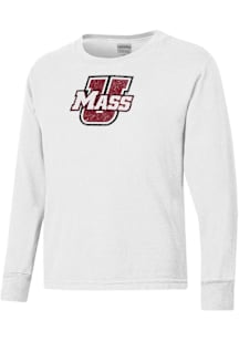ComfortWash Massachusetts Minutemen Youth White Garment Dyed Long Sleeve T-Shirt