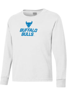 ComfortWash Buffalo Bulls Youth White Garment Dyed Long Sleeve T-Shirt