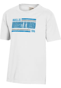 ComfortWash Buffalo Bulls Youth White Garment Dyed Short Sleeve T-Shirt