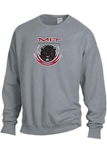 ComfortWash MIT Engineers Mens Charcoal Garment Dyed Long Sleeve Crew Sweatshirt