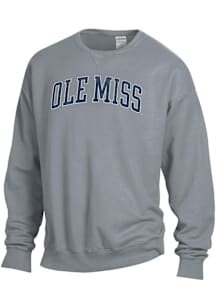 ComfortWash Ole Miss Rebels Mens Charcoal Garment Dyed Long Sleeve Crew Sweatshirt