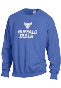 ComfortWash Buffalo Bulls Mens Blue Garment Dyed Long Sleeve Crew Sweatshirt