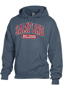 ComfortWash Samford University Bulldogs Mens Grey Garment Dyed Long Sleeve Hoodie