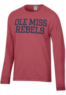 ComfortWash Ole Miss Rebels Crimson Garment Dyed Long Sleeve T Shirt