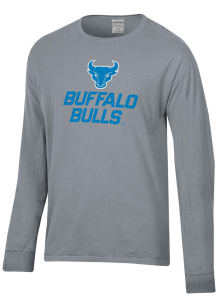 ComfortWash Buffalo Bulls Charcoal Garment Dyed Long Sleeve T Shirt