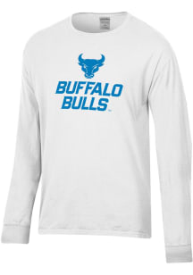 ComfortWash Buffalo Bulls White Garment Dyed Long Sleeve T Shirt