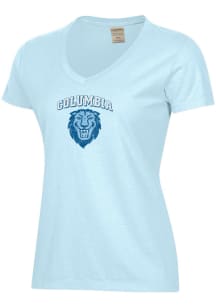 ComfortWash Columbia College Cougars Womens Blue Logo Garment Dyed Short Sleeve T-Shirt