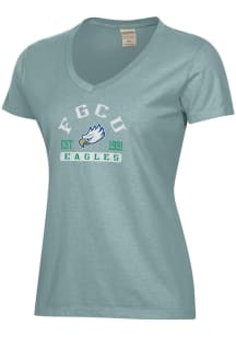 ComfortWash Florida Gulf Coast Eagles Womens Green Logo Garment Dyed Short Sleeve T-Shirt