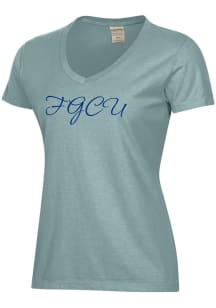 ComfortWash Florida Gulf Coast Eagles Womens Green Script Garment Dyed Short Sleeve T-Shirt
