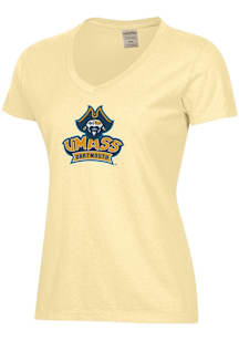 ComfortWash University of Massachusetts Dartmouth Womens Yellow Garment Dyed Short Sleeve T-Shirt
