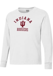 Youth Indiana Hoosiers White ComfortWash Garment Dyed Long Sleeve T-Shirt