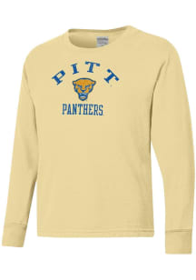 Youth Pitt Panthers Yellow ComfortWash Garment Dyed Long Sleeve T-Shirt