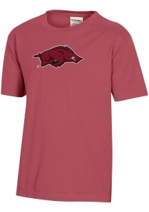ComfortWash Arkansas Razorbacks Youth Crimson Garment Dyed Short Sleeve T-Shirt