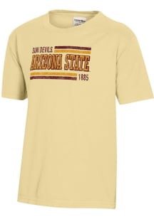 ComfortWash Arizona State Sun Devils Youth Yellow Garment Dyed Short Sleeve T-Shirt