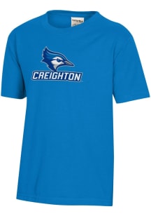 ComfortWash Creighton Bluejays Youth Blue Garment Dyed Short Sleeve T-Shirt