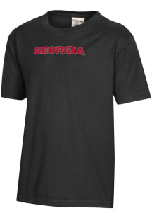 ComfortWash Georgia Bulldogs Youth Black Garment Dyed Short Sleeve T-Shirt