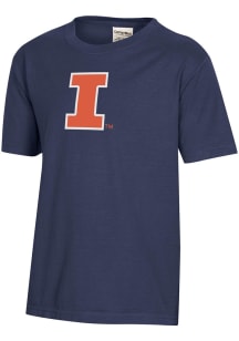 Youth Illinois Fighting Illini Blue ComfortWash Garment Dyed Short Sleeve T-Shirt